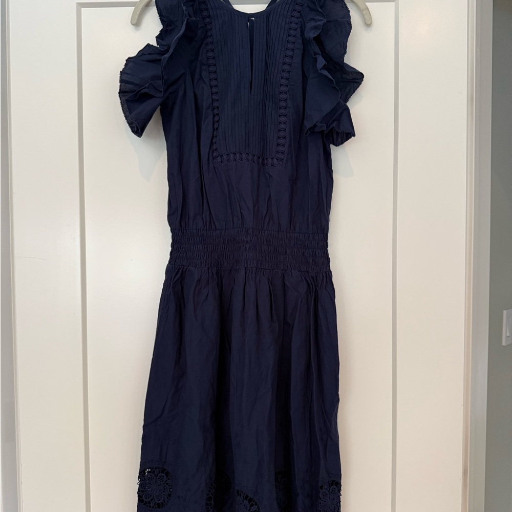 Shoshanna women’s navy flutter sleeve mini dress size 2